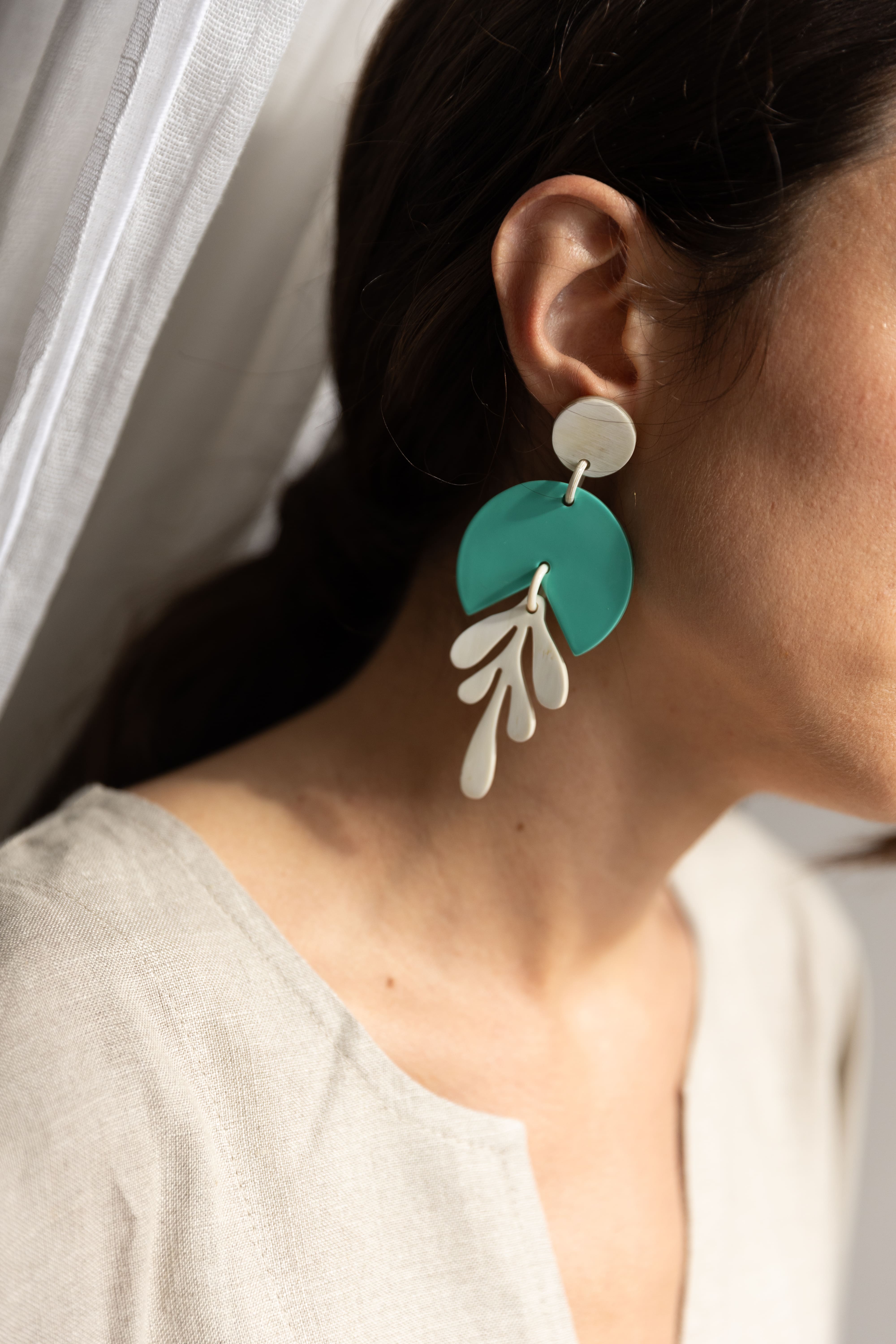 PAMPA Horn Earrings - Turquoise