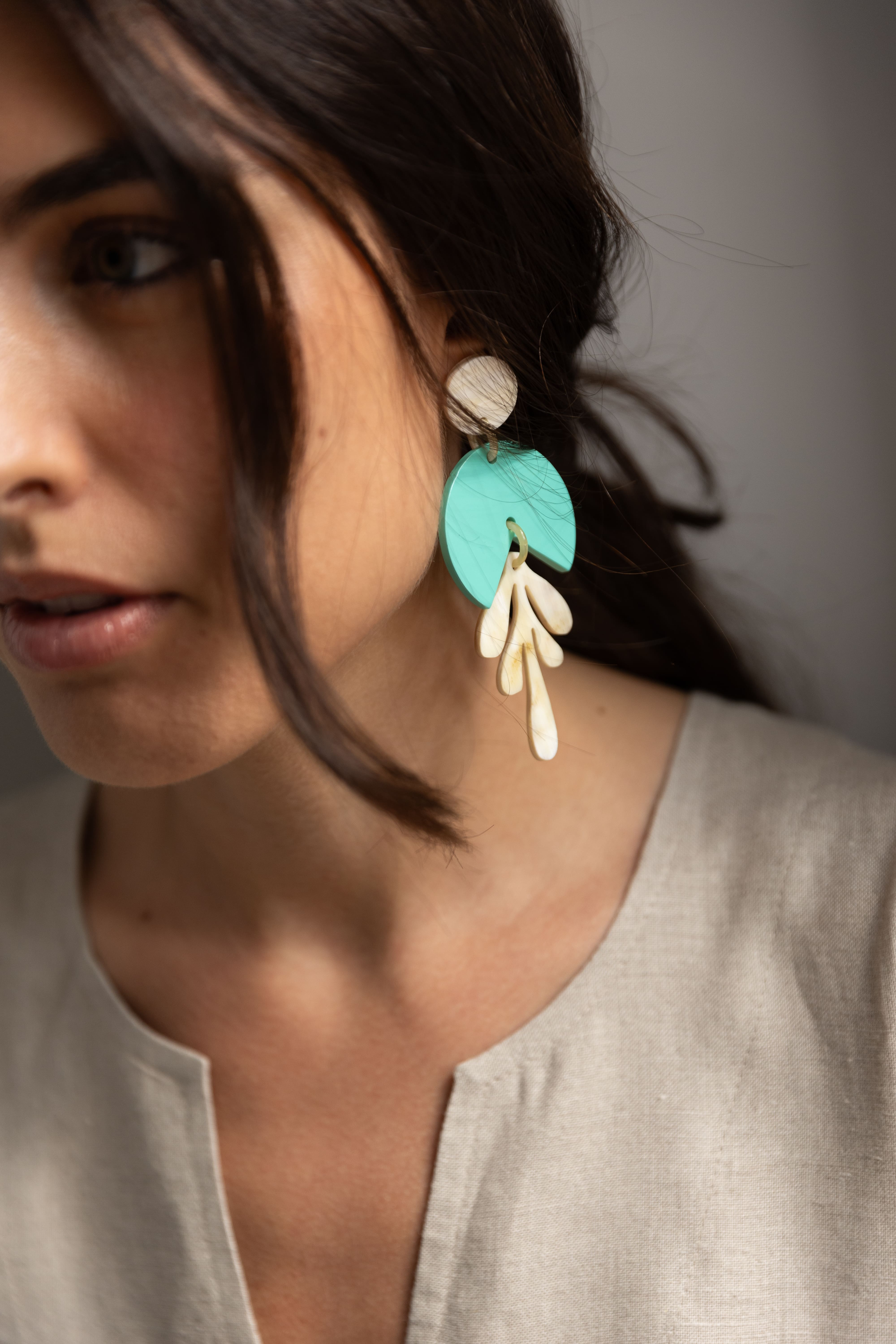 PAMPA Horn Earrings - Turquoise
