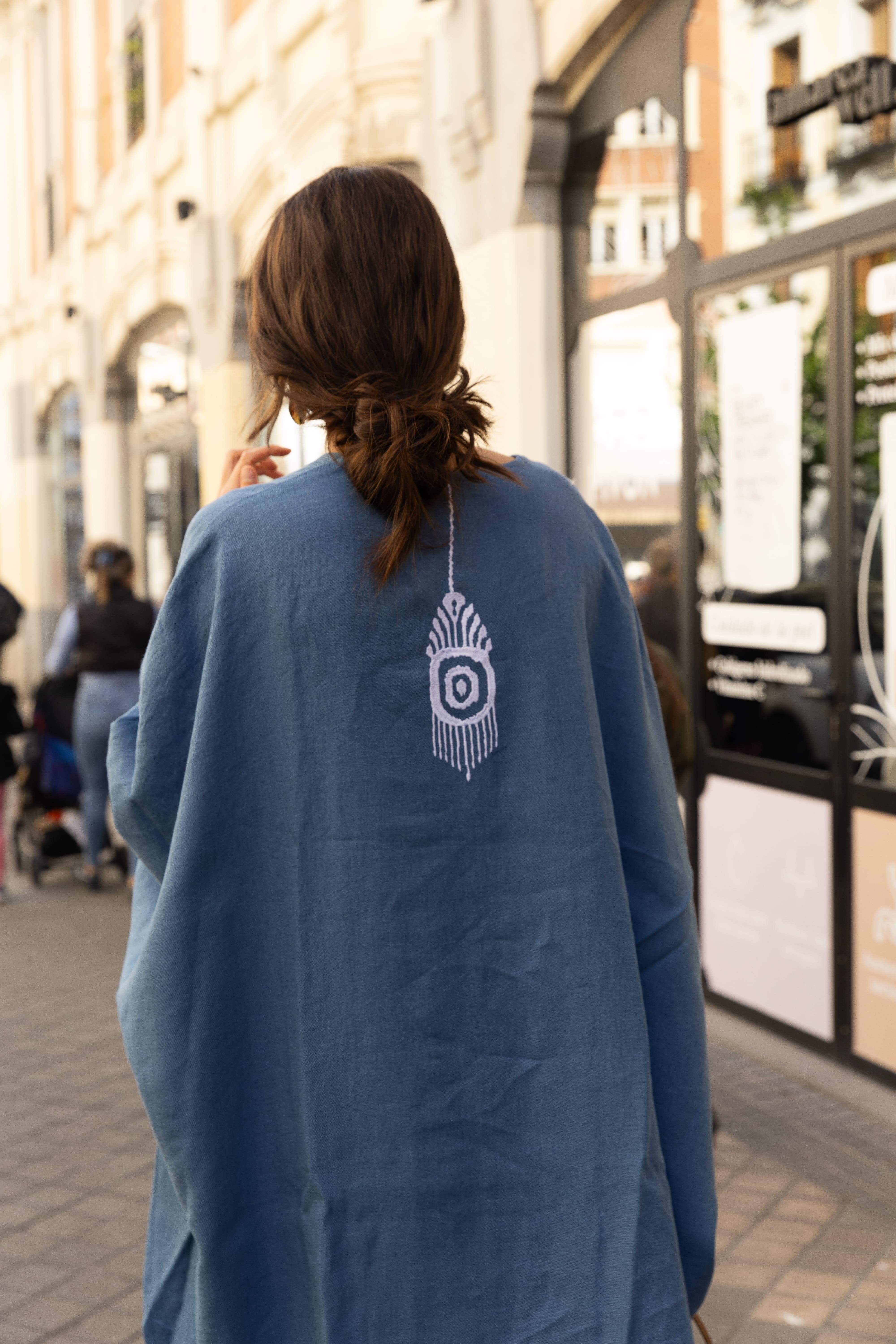 MACONDO City Caftan - Blue Jeans