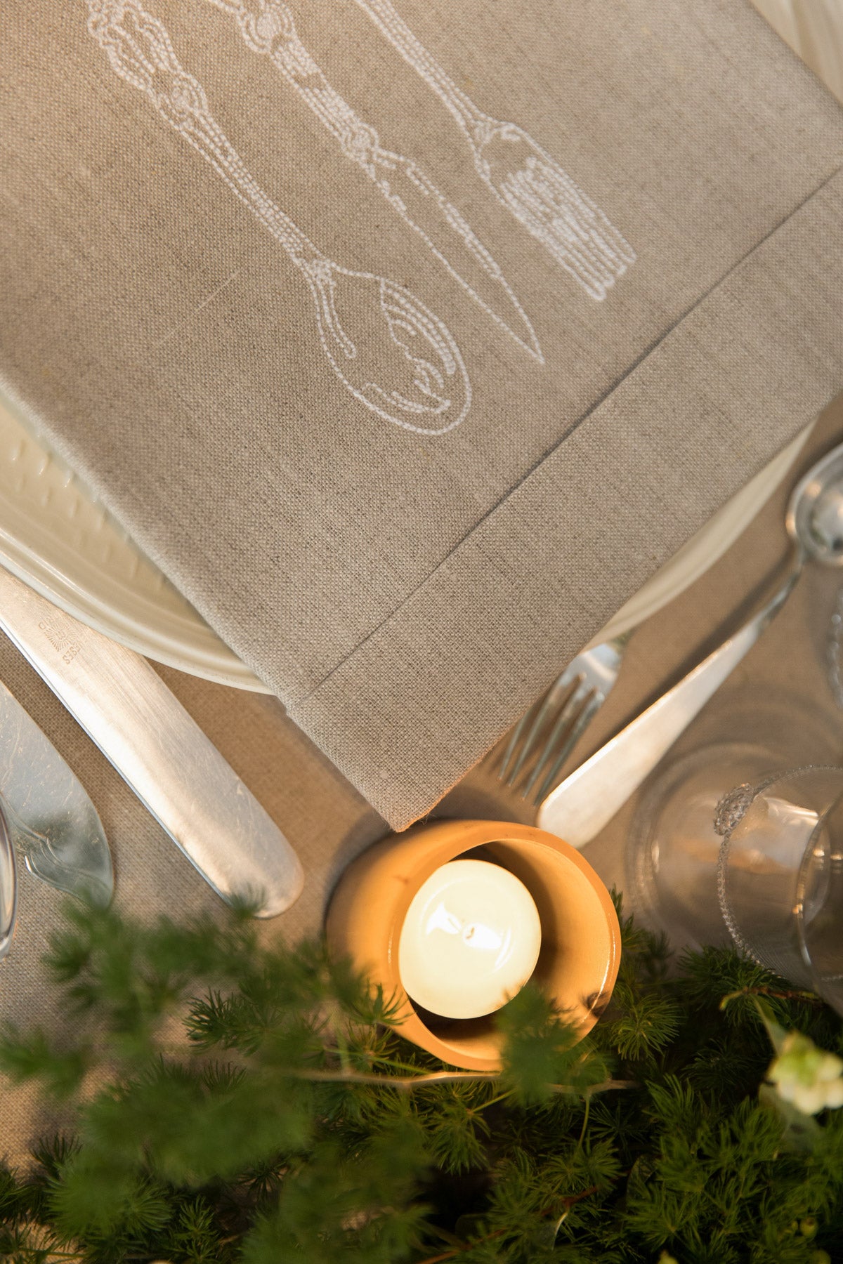 SABOR 4 Napkins & 4 Placemats - Natural & White