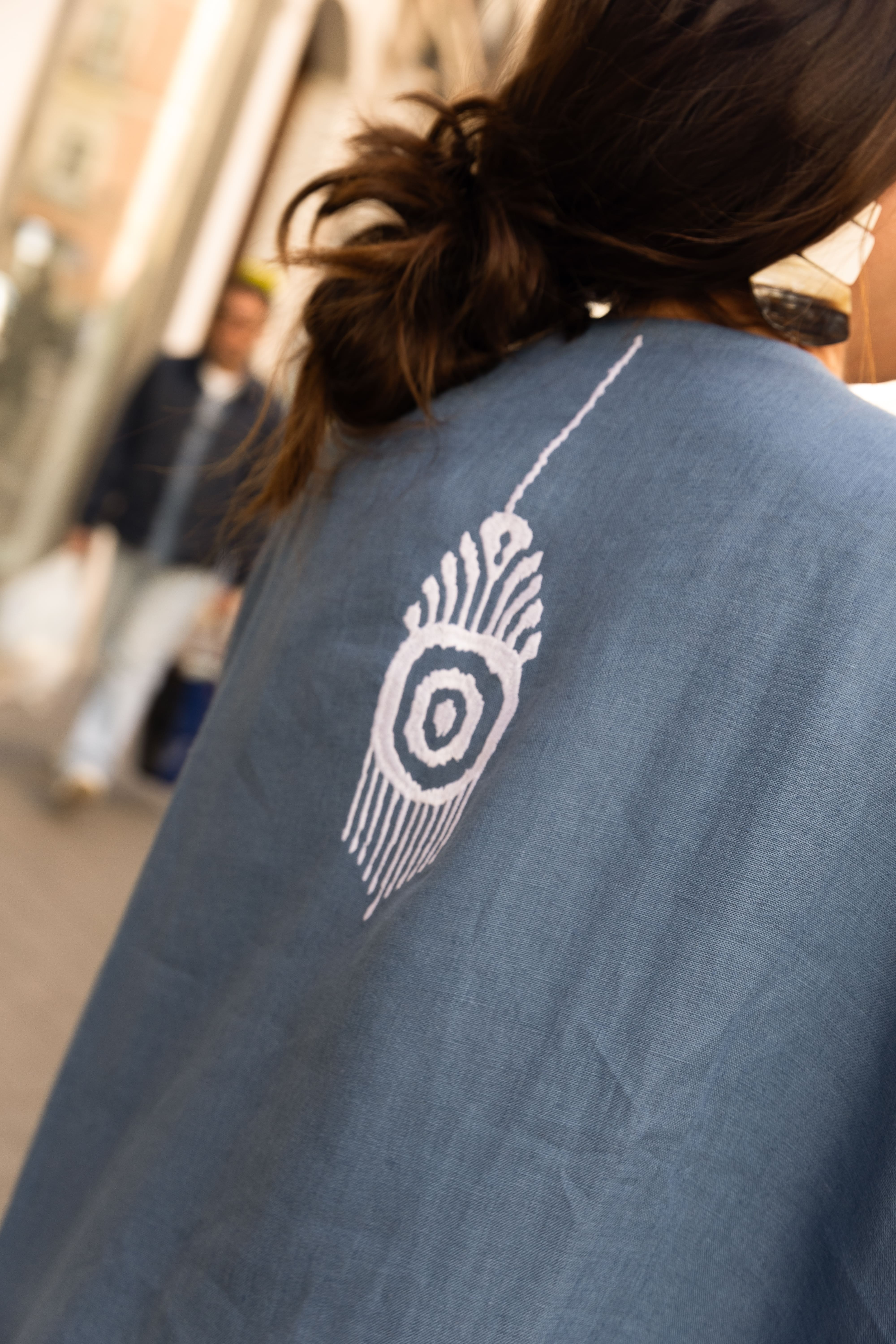 MACONDO City Caftan - Blue Jeans