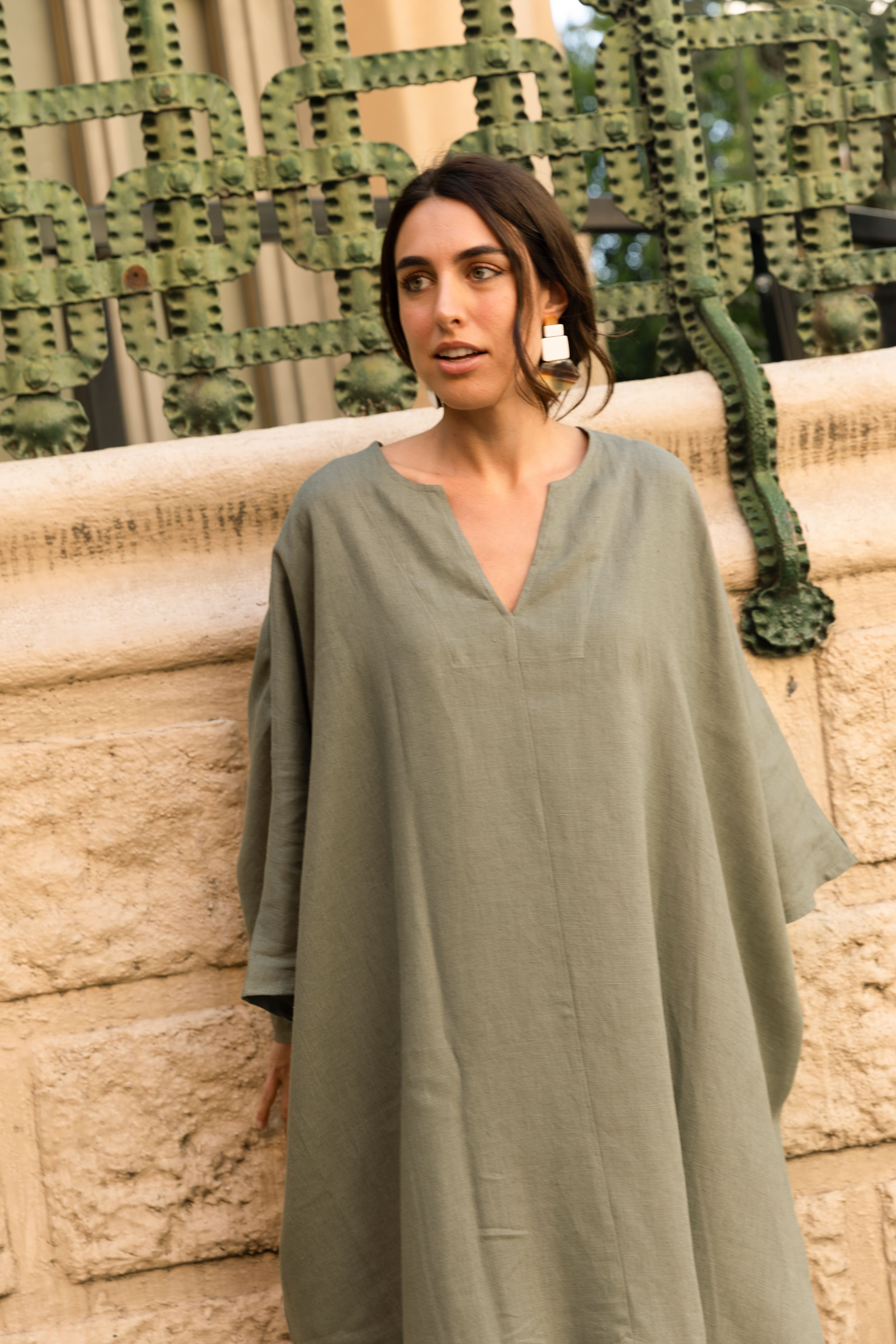MACONDO City Caftan - Moss Green