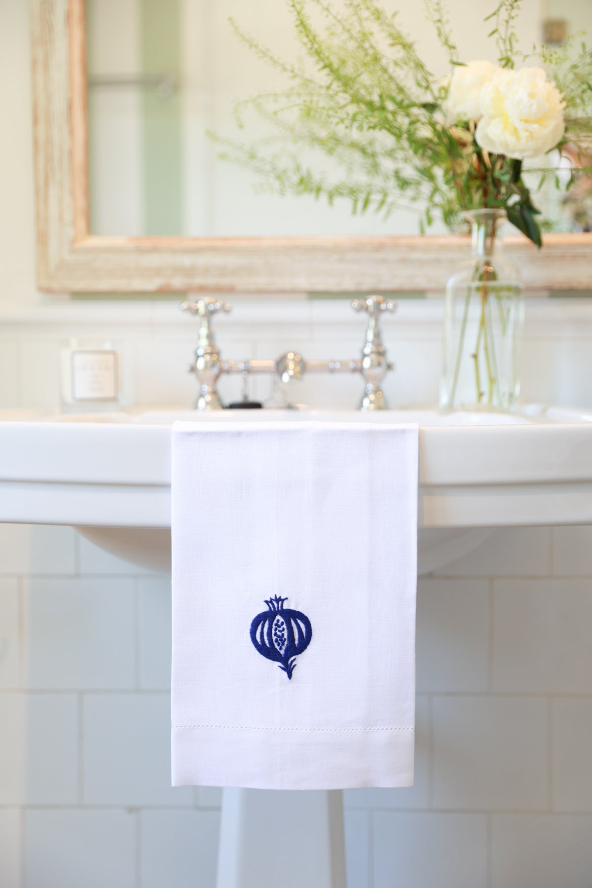GRANADA Linen Guest Towel - Blue