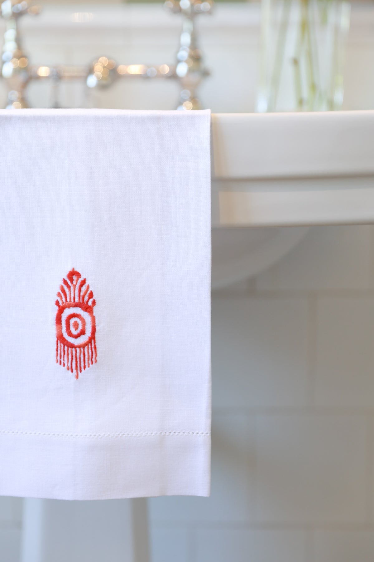 MACONDO Linen Guest Towel - Orange