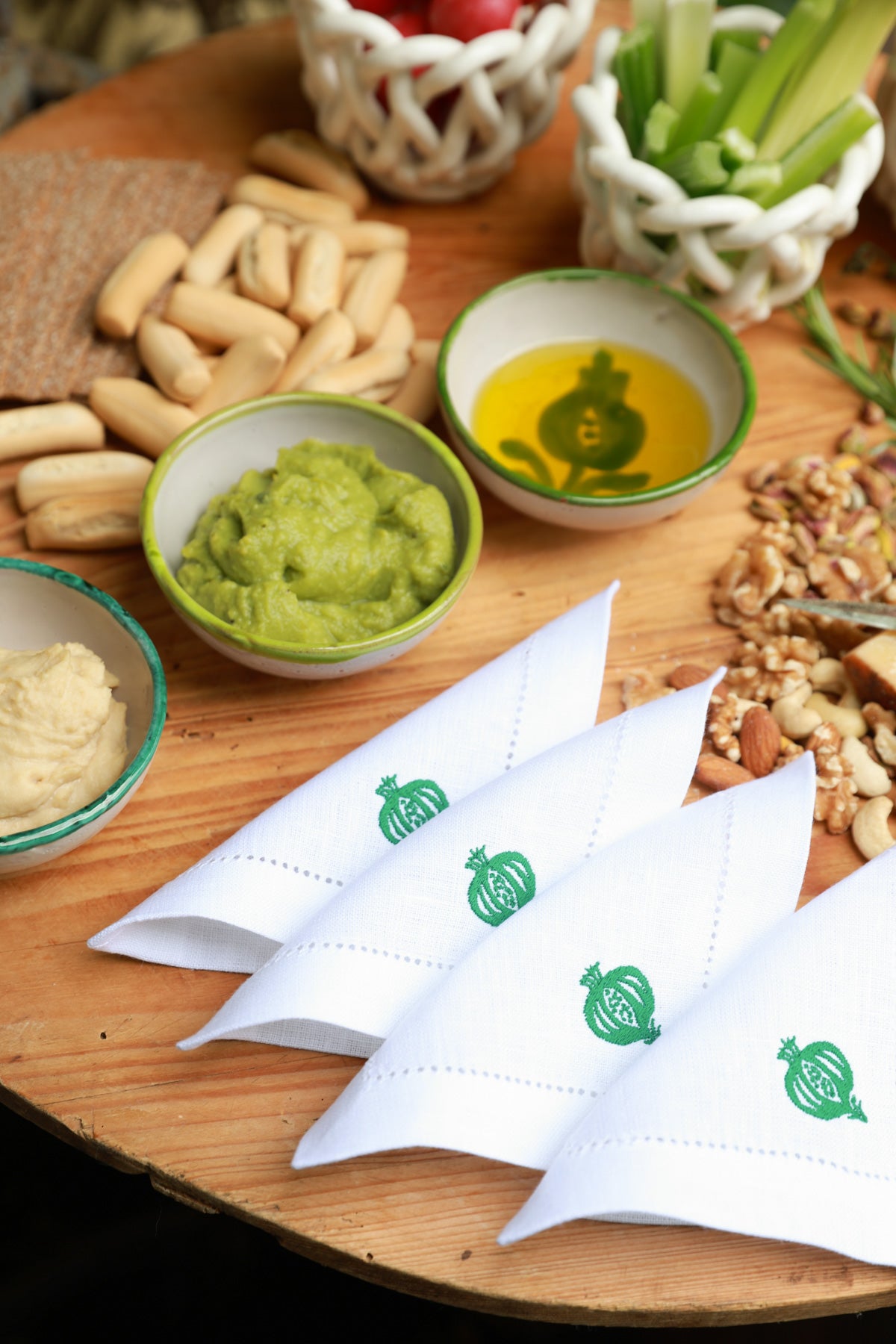 GRANADA Set of 8 linen cocktail napkins - Green