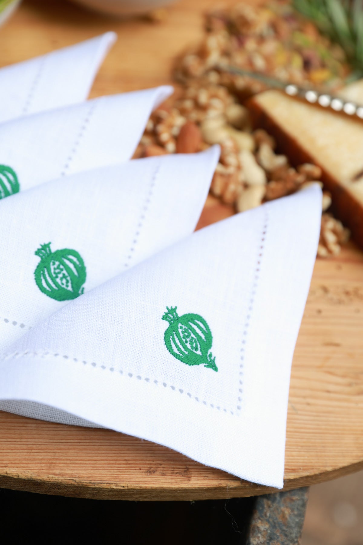 GRANADA Set of 8 linen cocktail napkins - Green