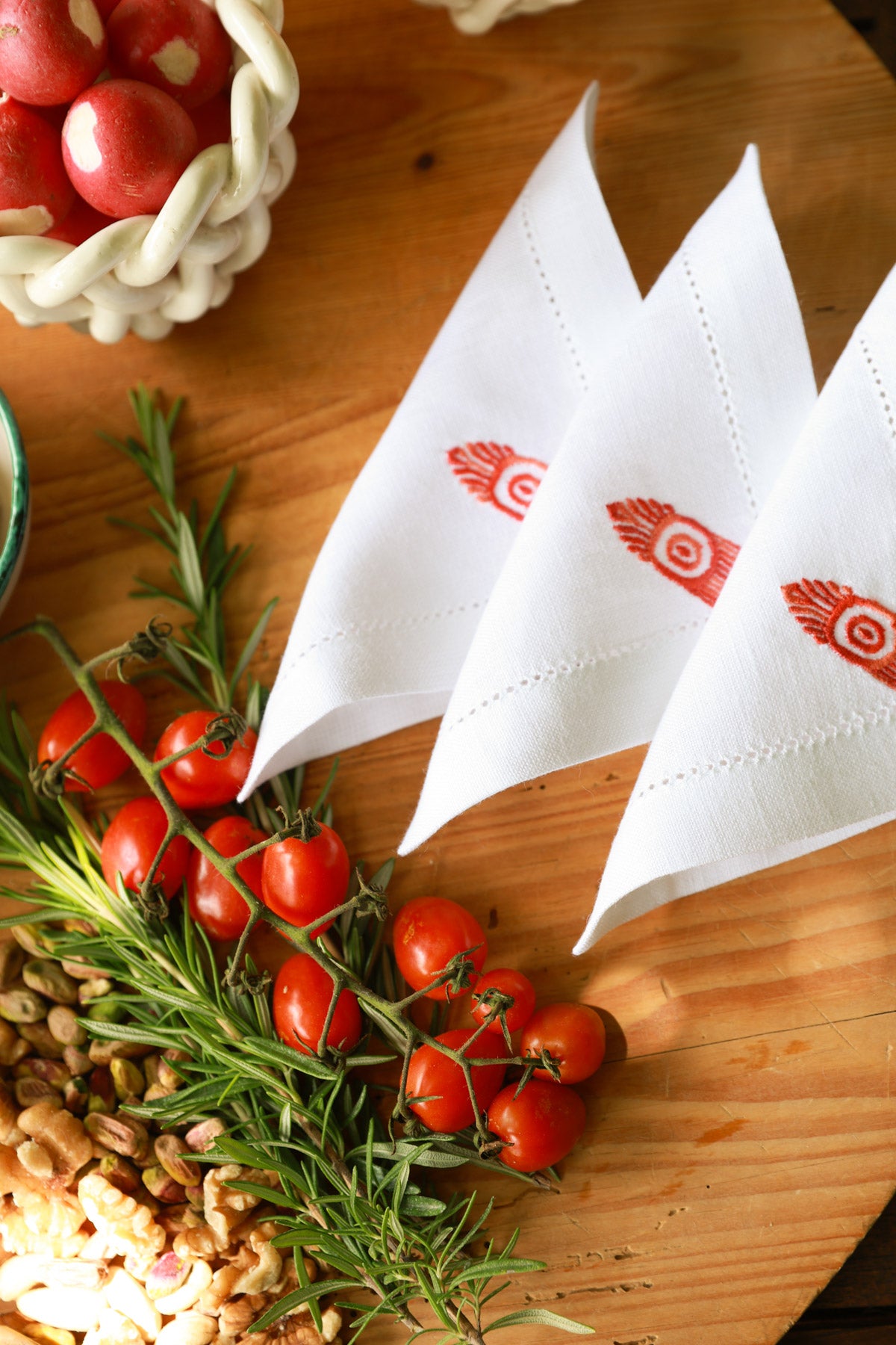 MACONDO Set of 8 linen cocktail napkins - Orange