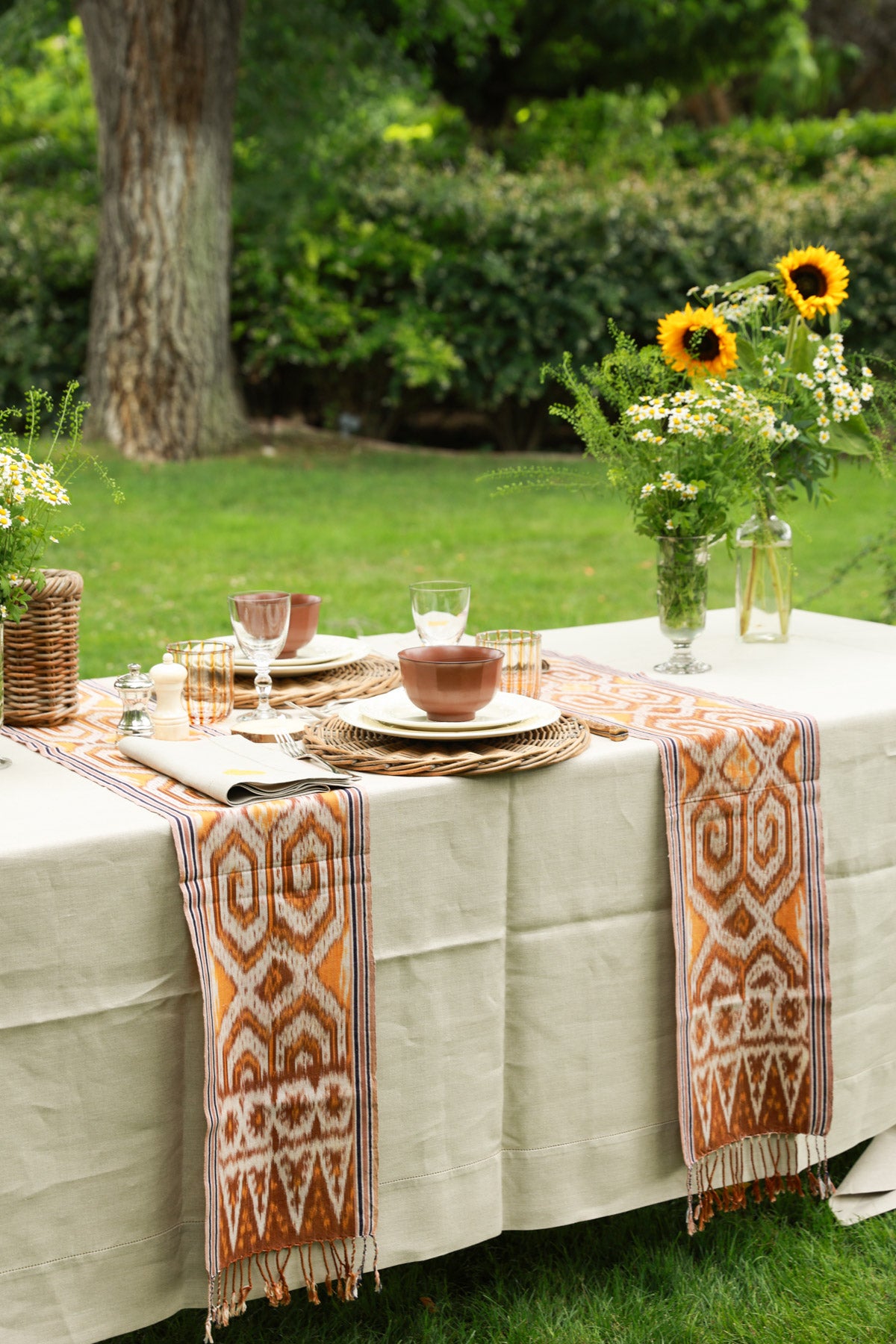 GRANADA Pure Linen Dining Set (For 4) - Saffron