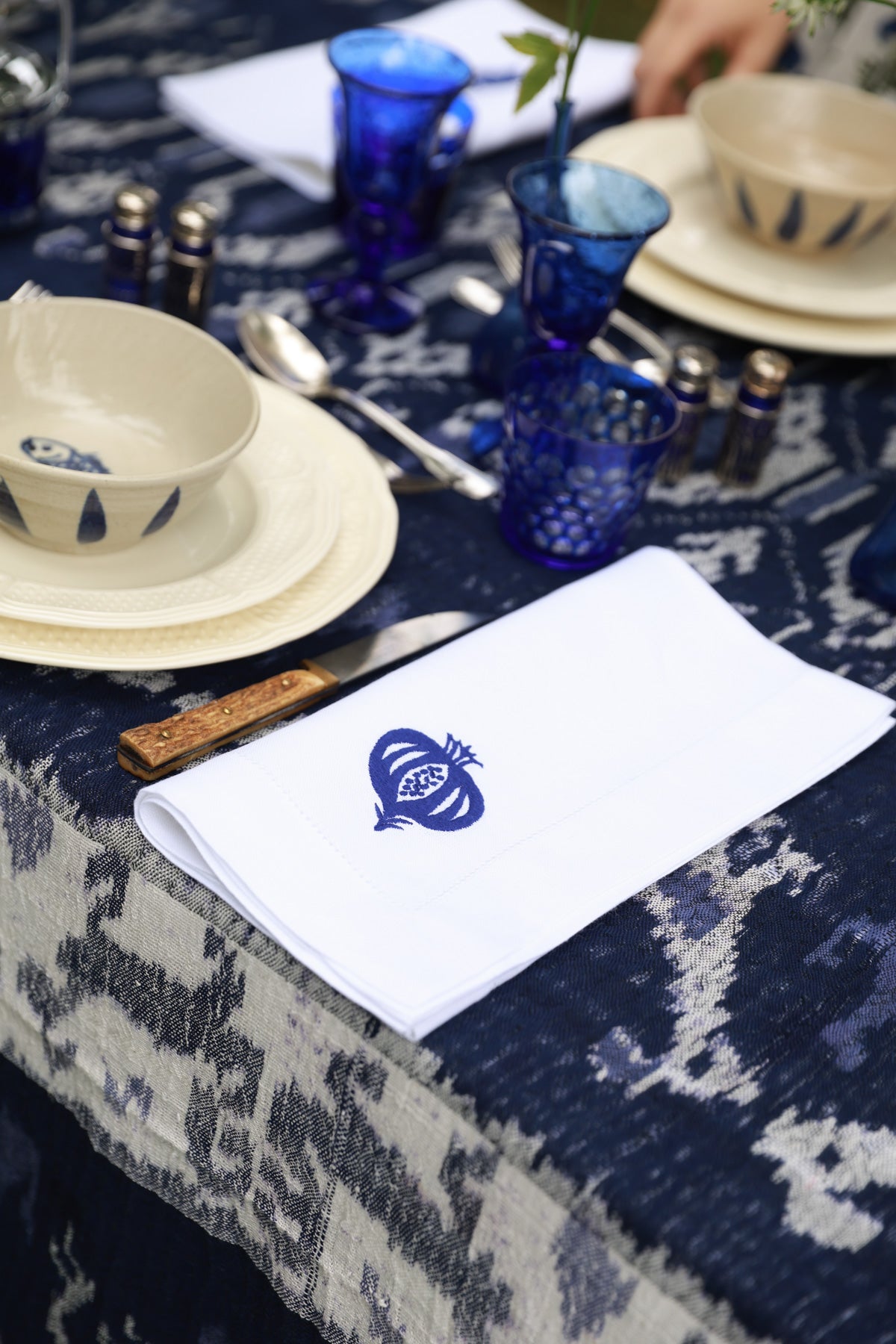 GRANADA 4 Napkins & 4 Placemats - Blue