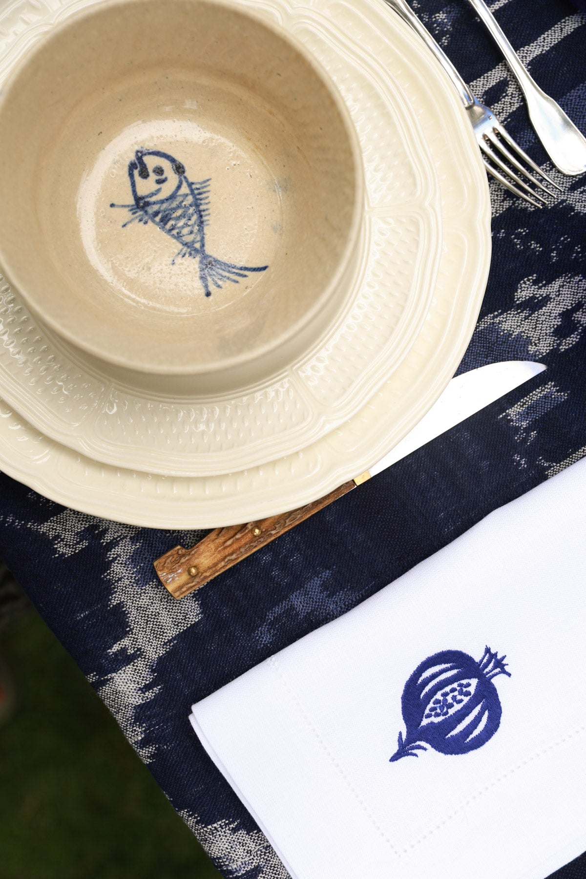 GRANADA 4 Napkins & 4 Placemats - Blue