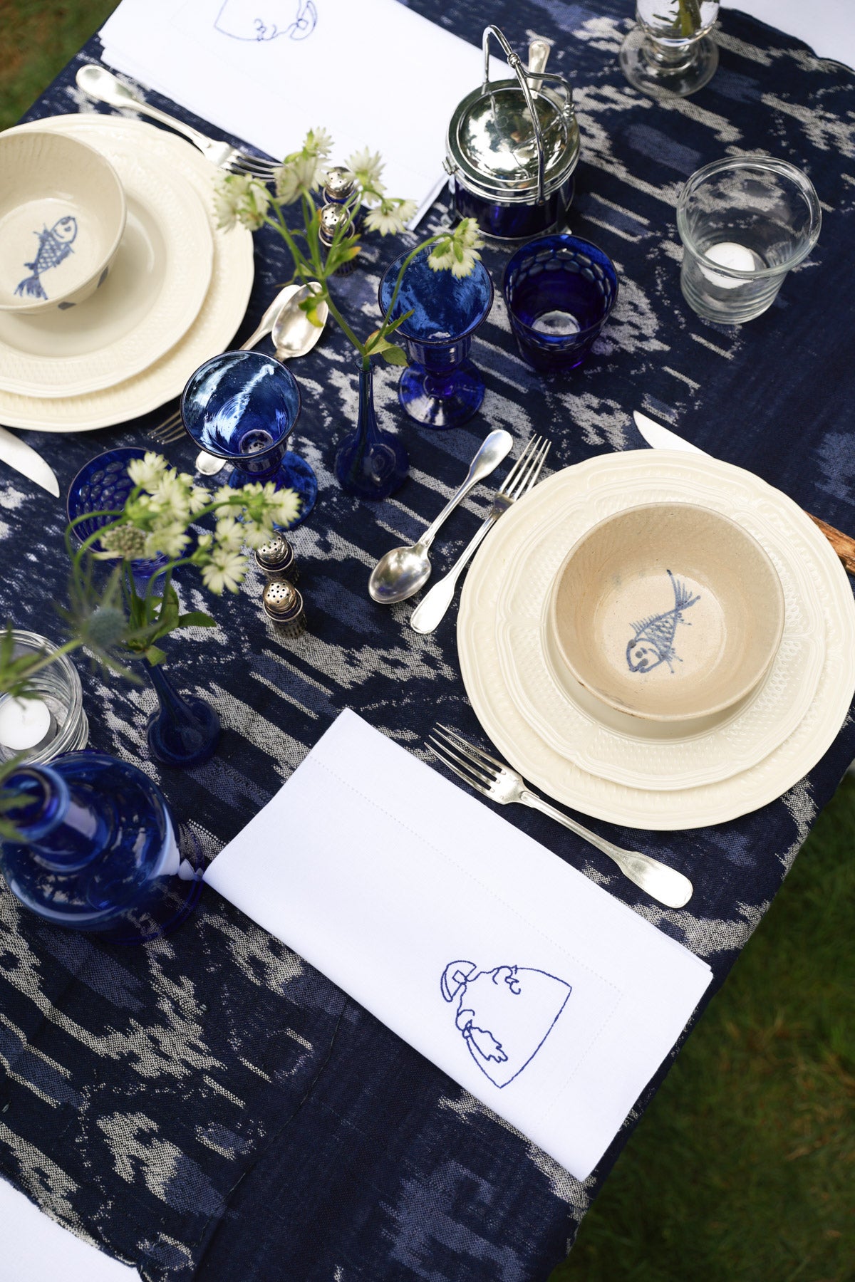 DIEGO 4 Napkins & 4 Placemats - Blue