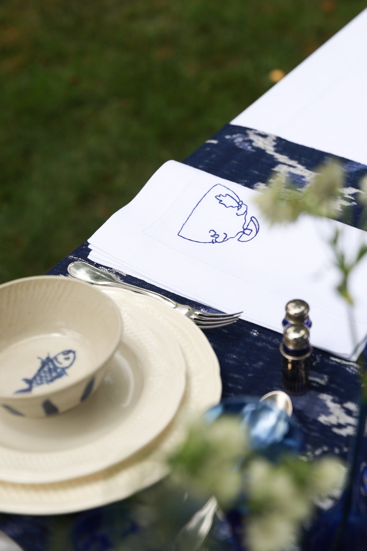 DIEGO 4 Napkins & 4 Placemats - Blue
