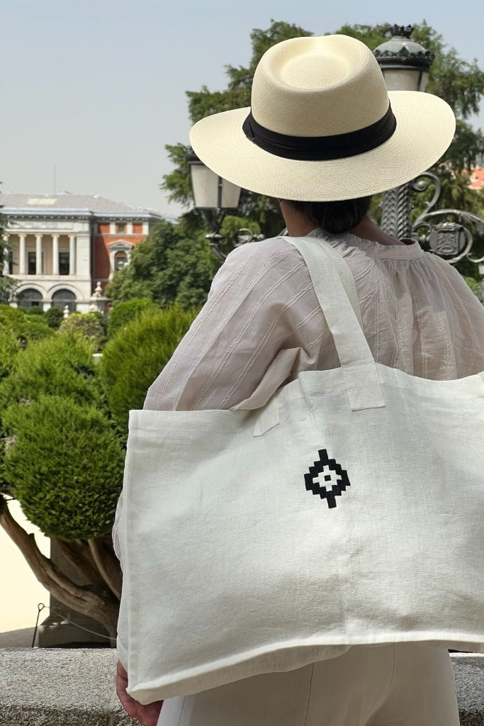 PAMPA Pure Linen Shopping Bag - White