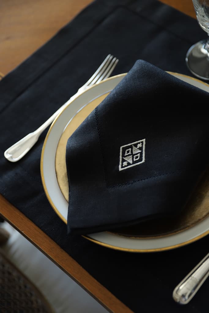 PAMPA 4 Napkins & 4 Placemats - Black