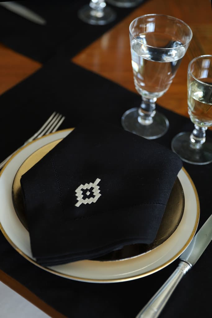 PAMPA 4 Napkins & 4 Placemats - Black