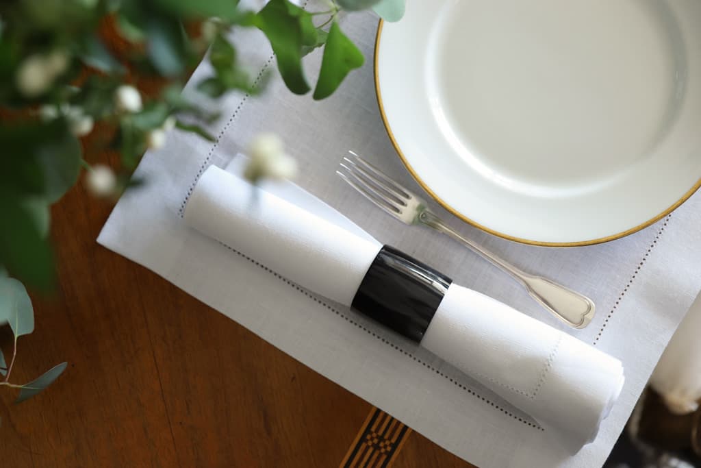 PAMPA Napkin rings - Set of 6 - Black