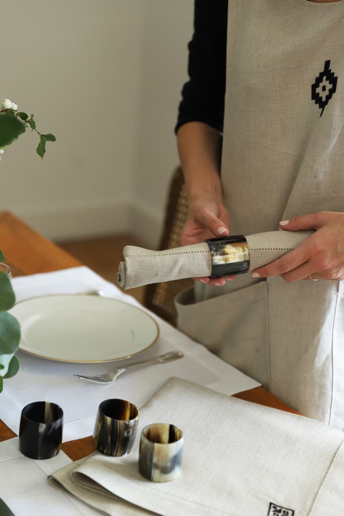 PAMPA Napkin rings - Set of 6 - Natural
