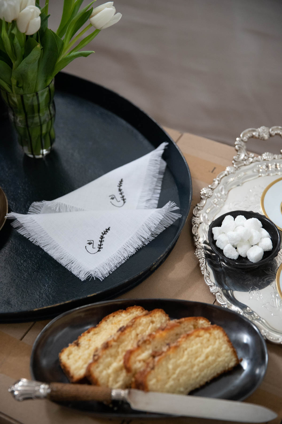 Studio Erhart x Mint&Rose PALOMA Pure Linen Cocktail Napkins - White