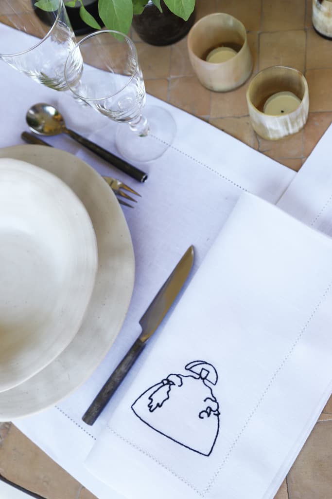 DIEGO 4 Napkins & 4 Placemats - White