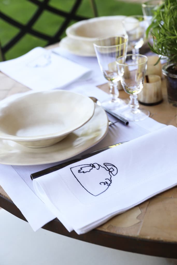 DIEGO 4 Napkins & 4 Placemats - White