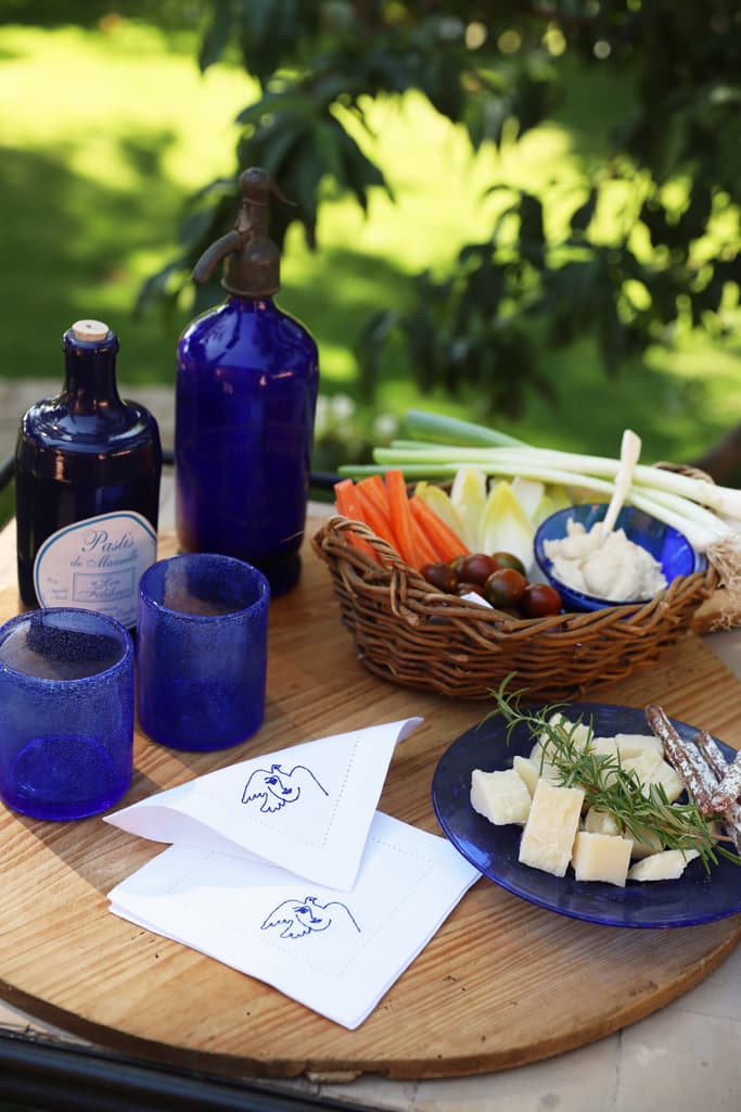 PABLO Set of 8 linen cocktail napkins - Blue