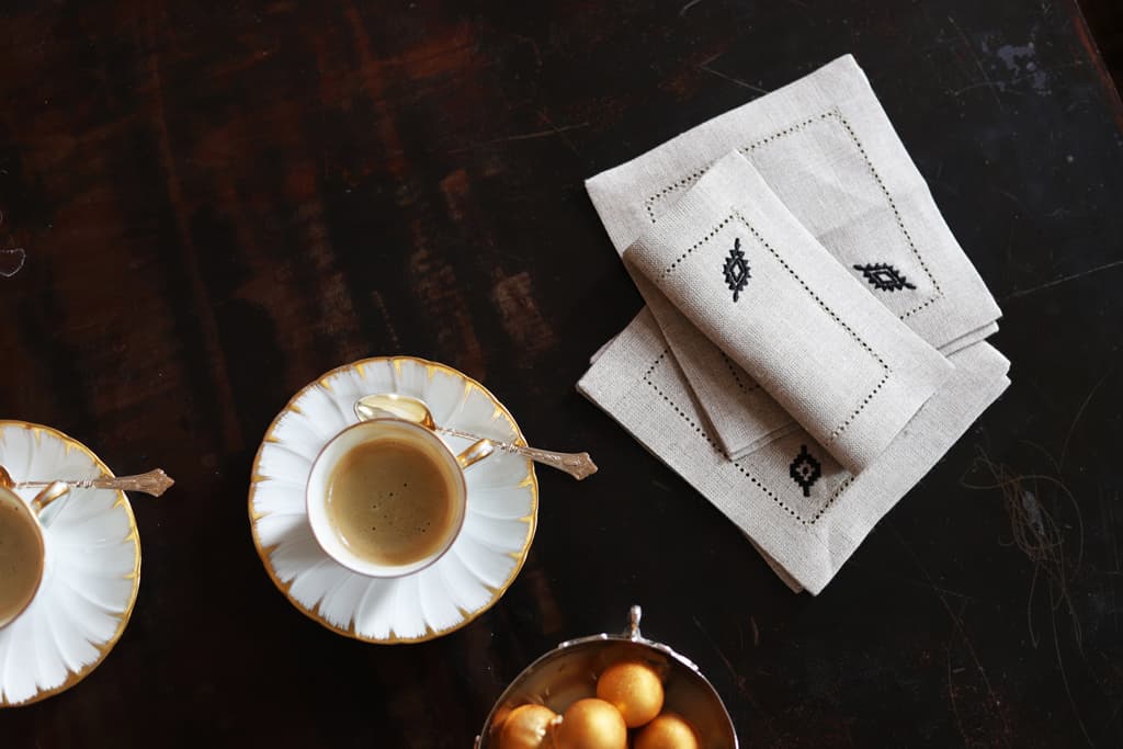 PAMPA Set of 8 linen cocktail napkins - Natural