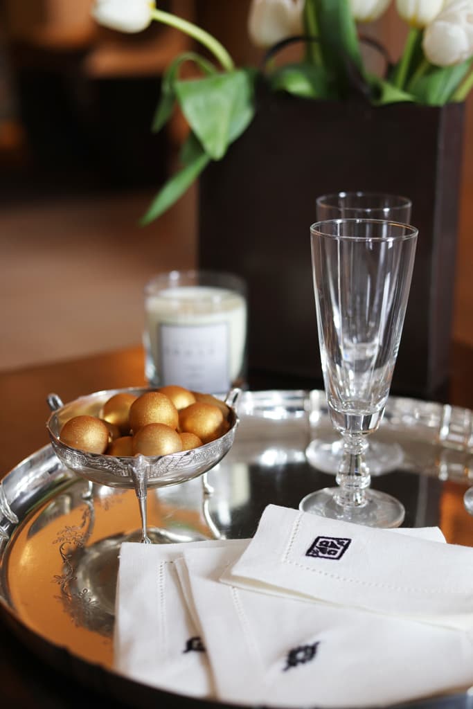 PAMPA Set of 8 linen cocktail napkins - White