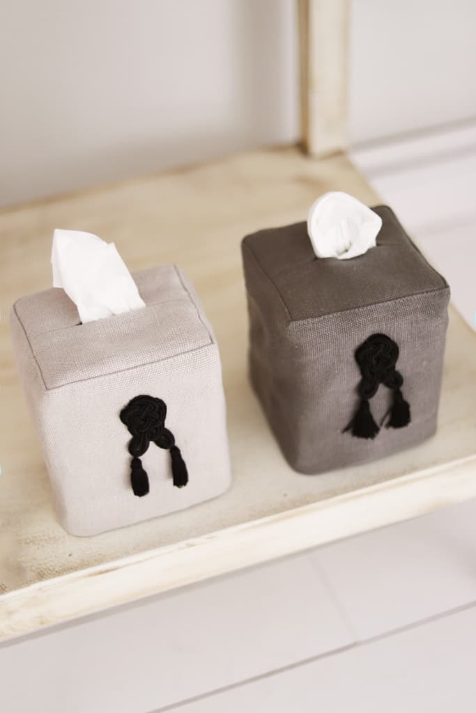 SEVILLA Linen tissue box cover – Grey