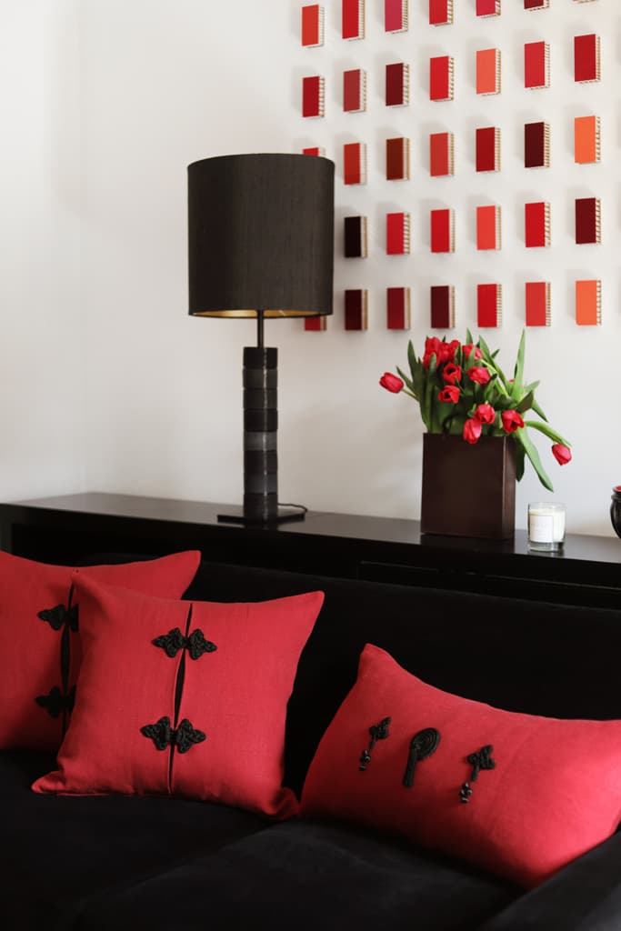 SEVILLA Linen cushion 70x35 - Red