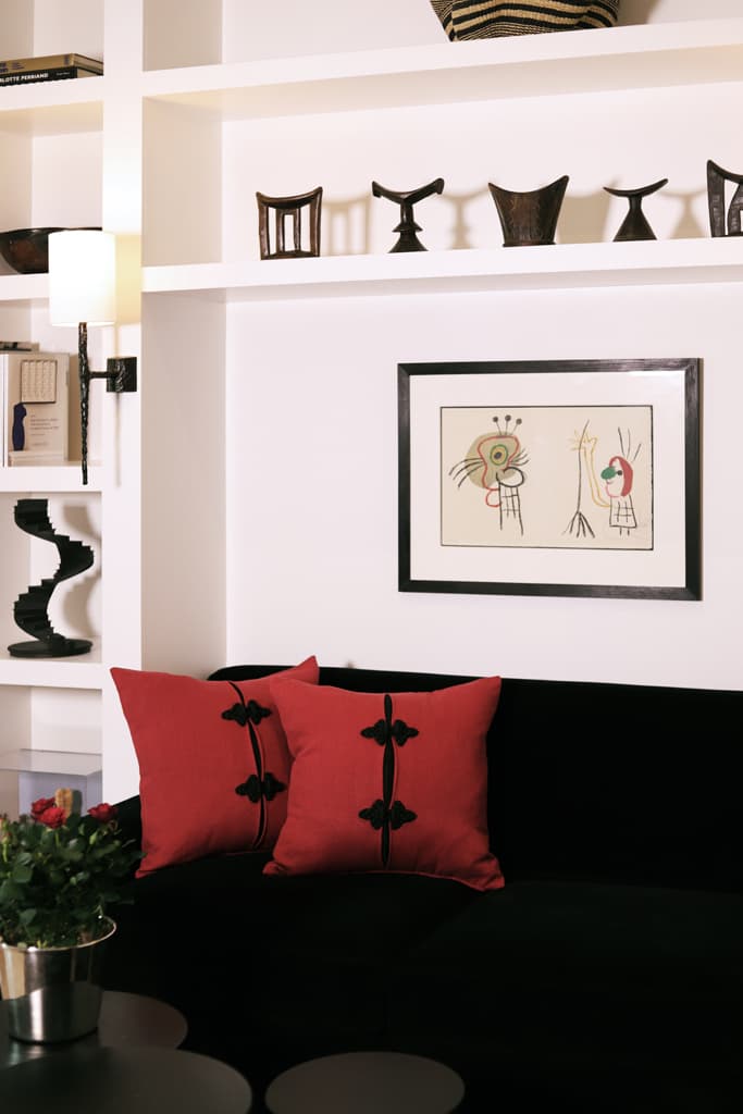 SEVILLA Linen & silk cushion 50x50 - Red