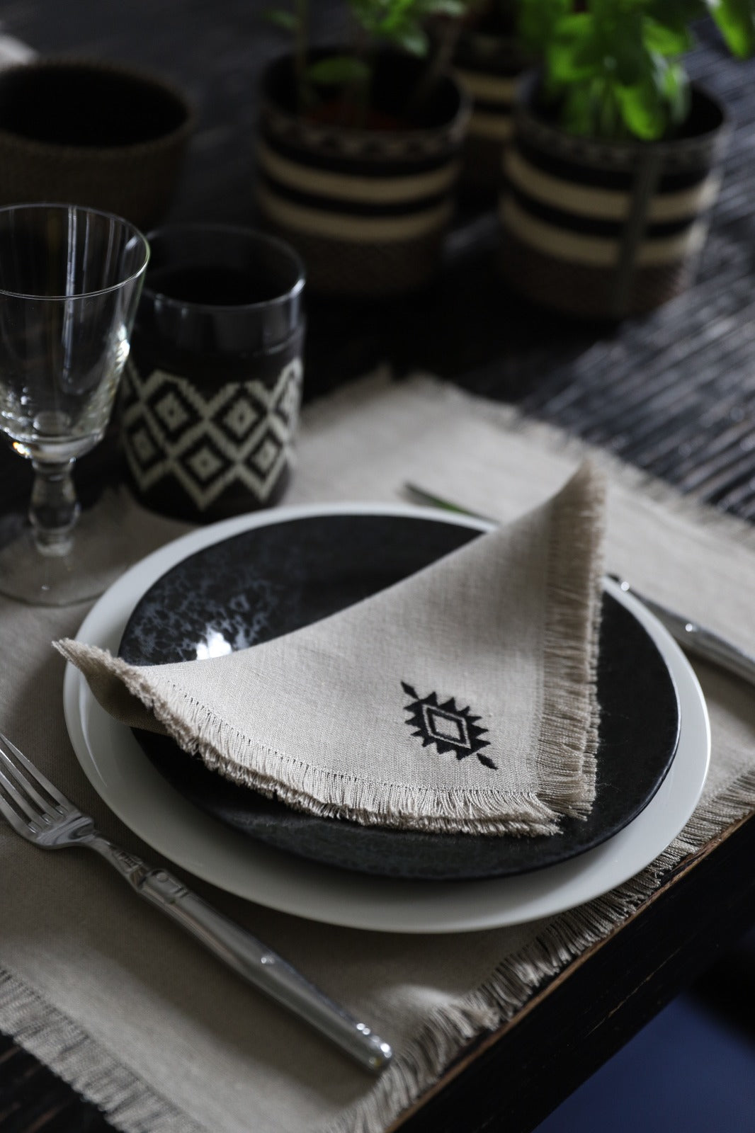 PAMPA 4 Napkins & 4 Placemats - Natural
