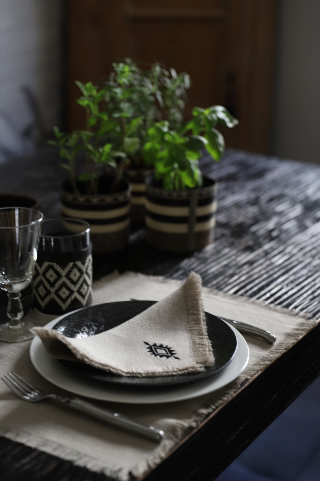PAMPA 4 Napkins & 4 Placemats - Natural