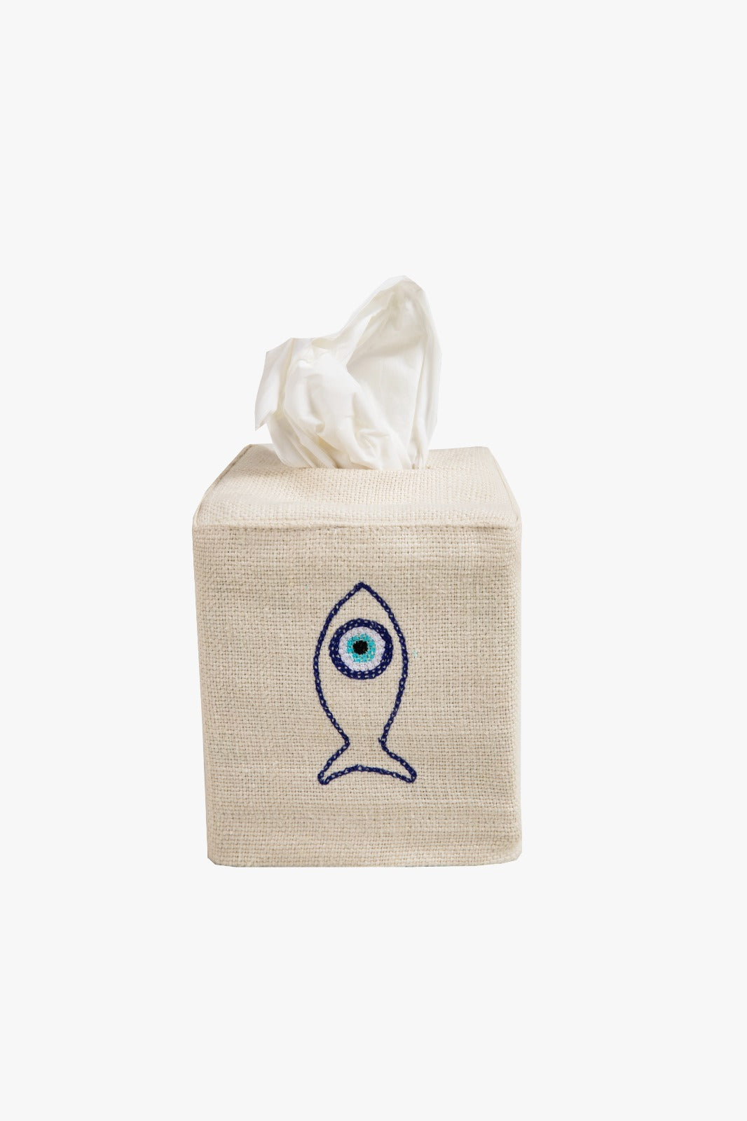 SIFNOS Linen tissue box cover – White