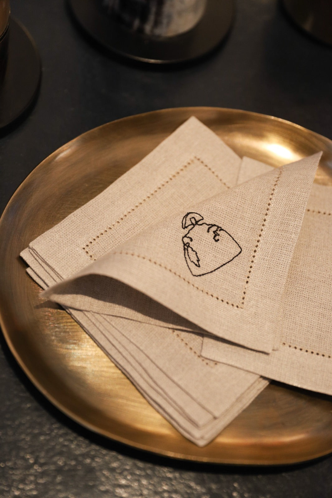 DIEGO Set of 8 linen cocktail napkins - Natural