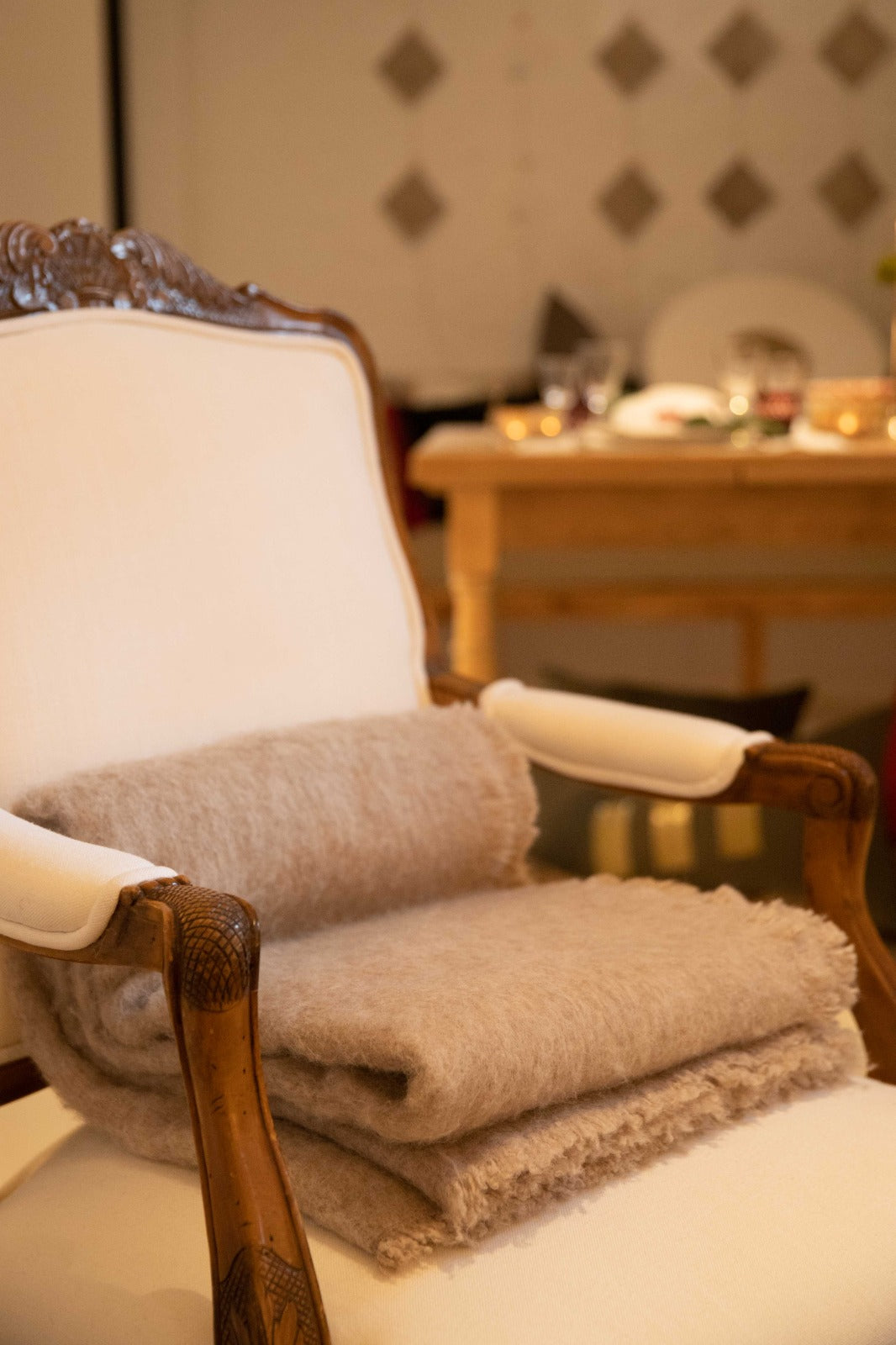 PAMPA Maxi Baby Alpaca & Wool Throw - Beige