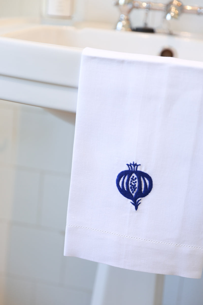 GRANADA Linen Guest Towel - Blue