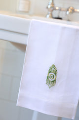 MACONDO Linen Guest Towel - Green