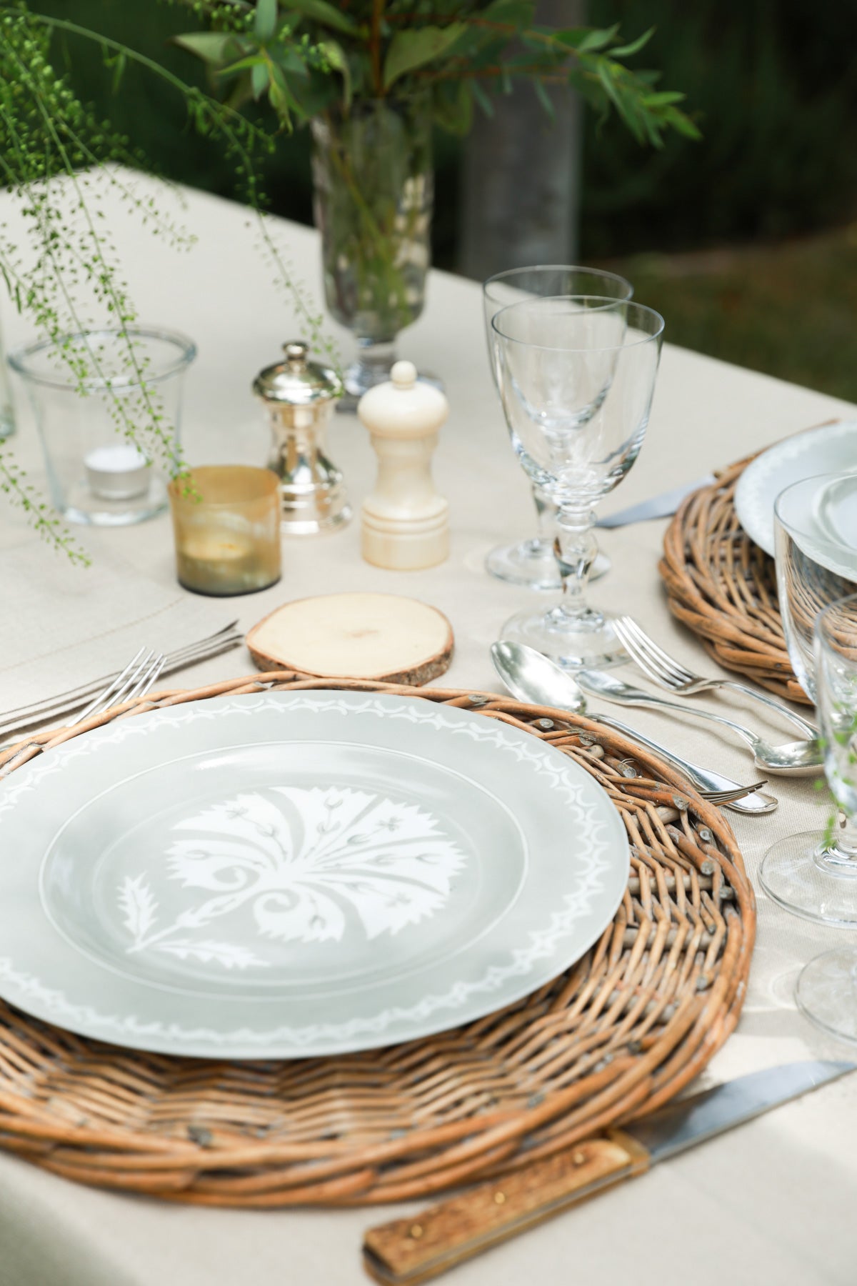TOPKAPI Handpainted Porcelain Dinner Plate - Grey