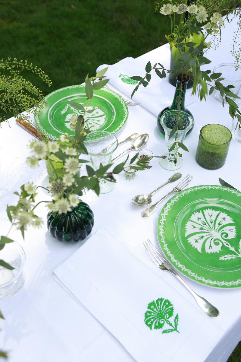 TOPKAPI Handpainted Porcelain Dinner Plate - Green