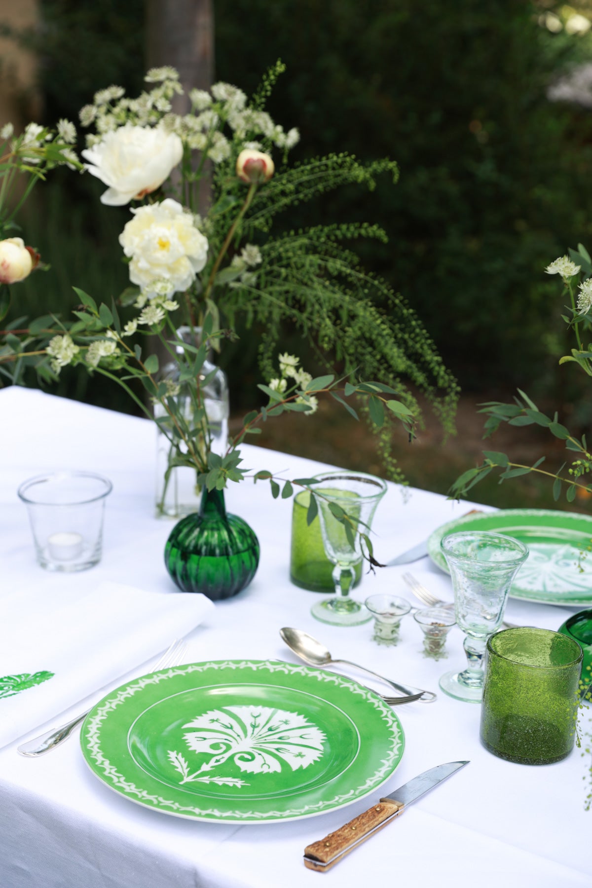 TOPKAPI Handpainted Porcelain Dinner Plate - Green
