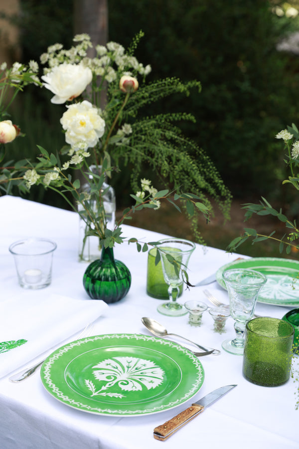 TOPKAPI Handpainted Porcelain Dinner Plate - Green