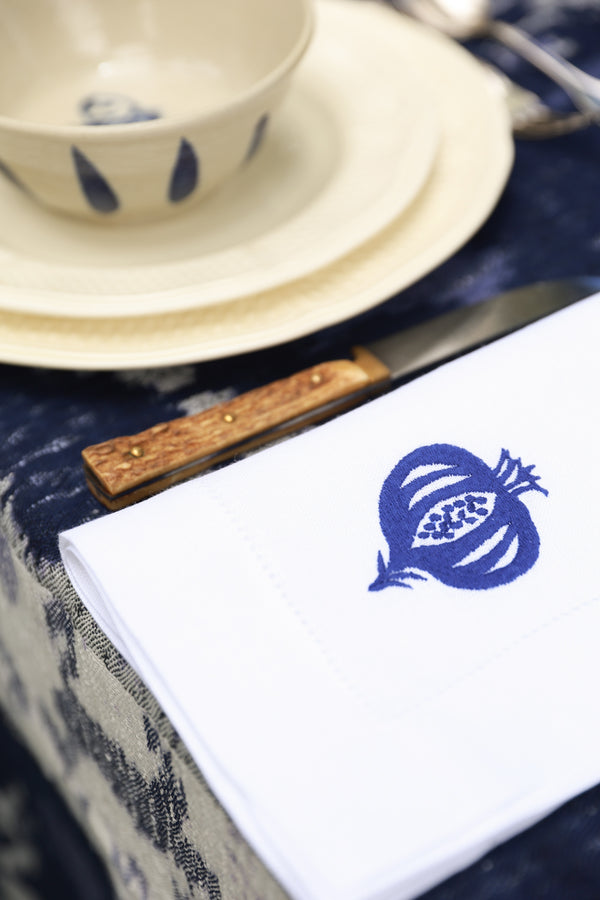 GRANADA Oversized Linen Napkin - Blue