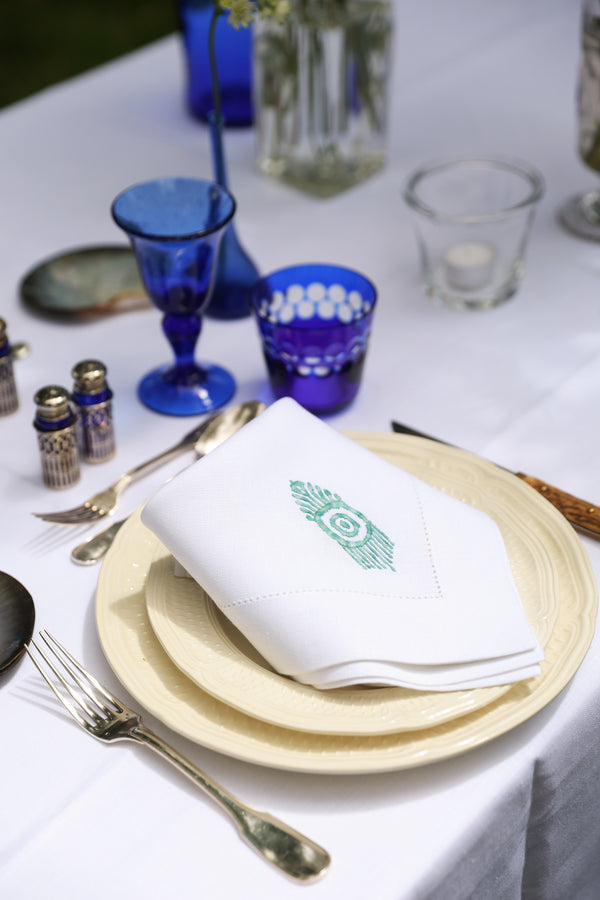 MACONDO Oversized Linen Napkin- Blue