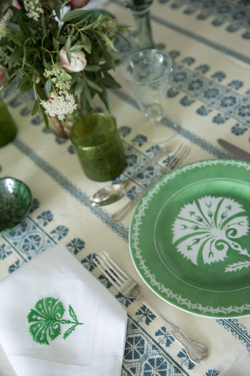 TOPKAPI Handpainted Porcelain Dinner Plate - Green