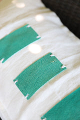 PANGLAO Linen Cushion 70x35 - Turquoise