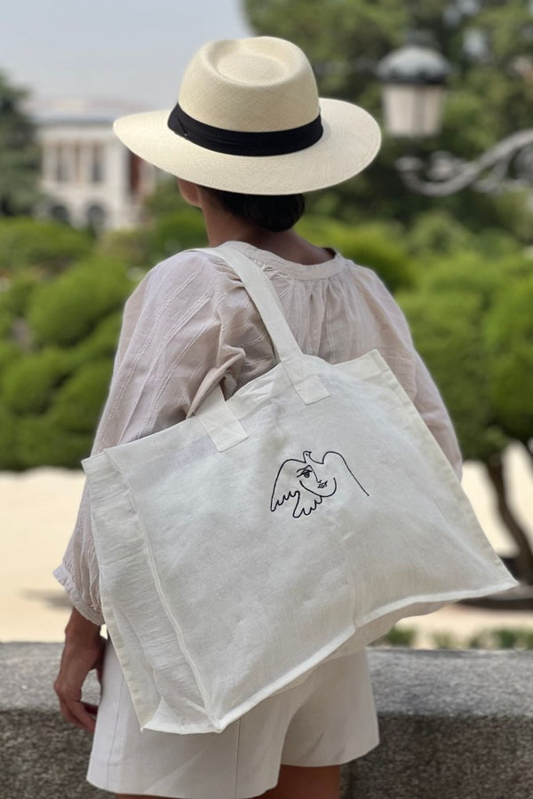 PABLO Pure Linen Shopping Bag - White