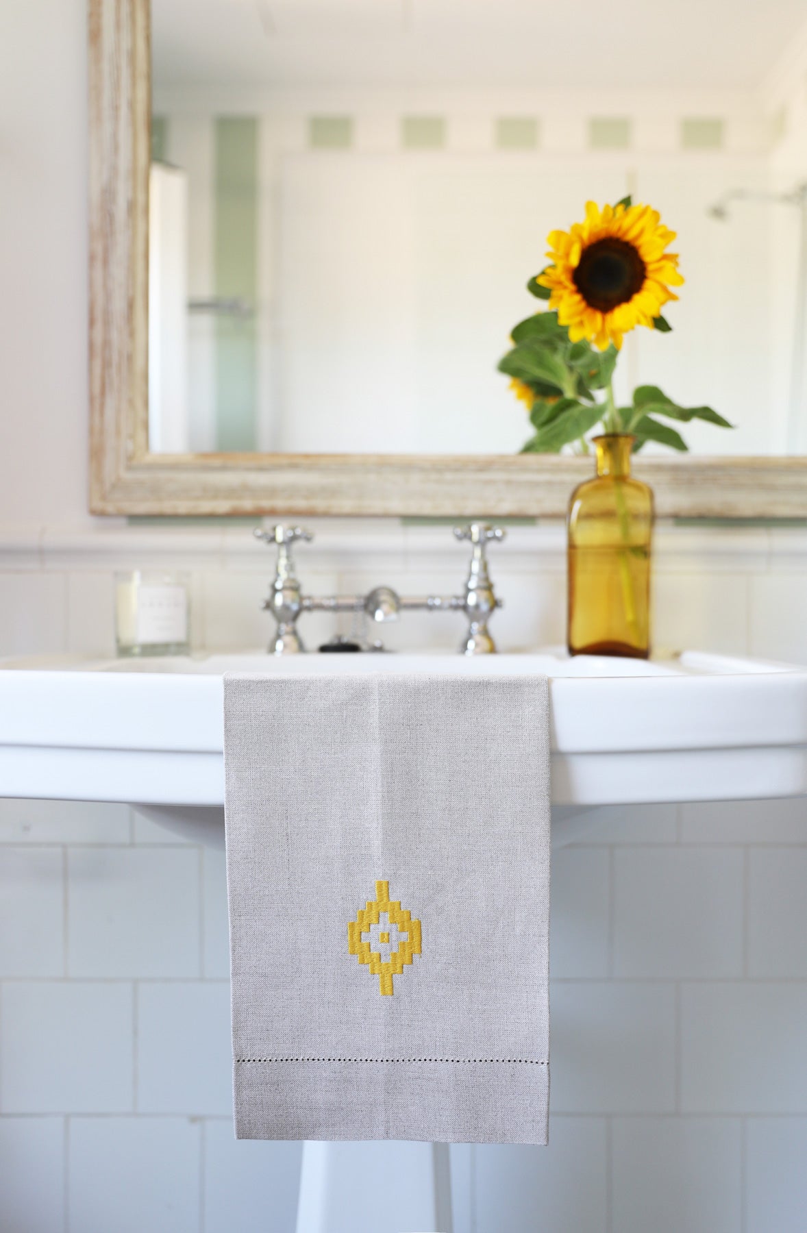 PAMPA Linen Guest Towel - Saffron