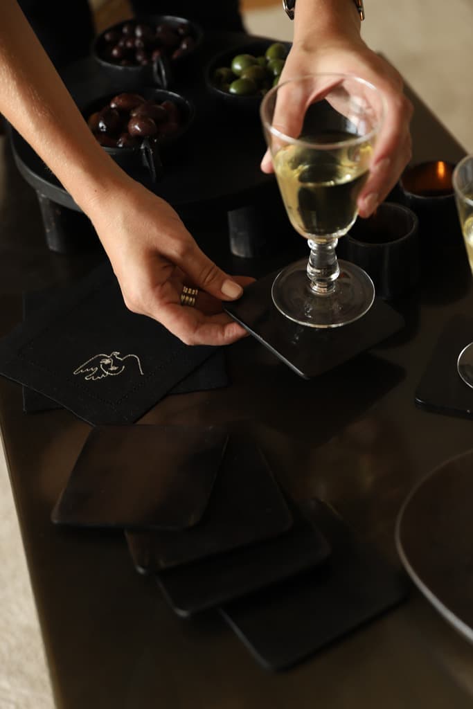 PAMPA HORN COASTERS - SET OF 6 - Black