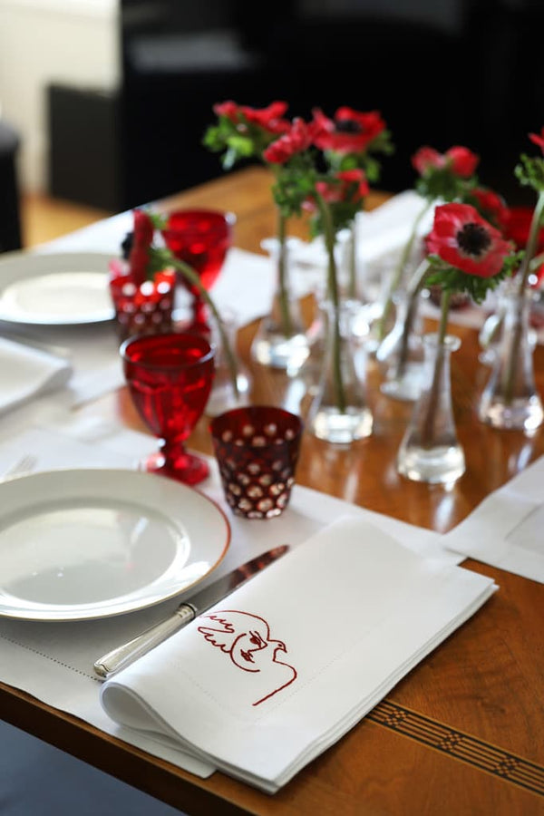 PABLO Oversized Linen Napkin - Red