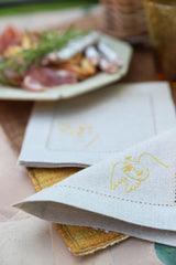 PABLO Set of 8 linen cocktail napkins - Saffron